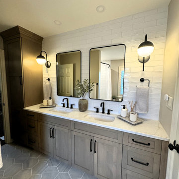 Elegant Rustic Luxe Bathroom renovation.
