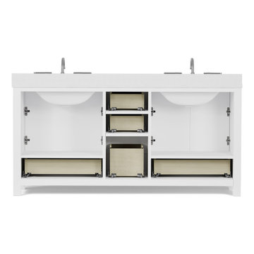 Caroline Avenue 72'' White Bathroom Vanity