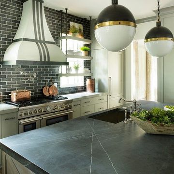 Pietra Grey Honed Marble island