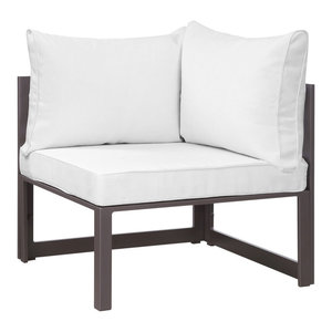 Fortuna Outdoor Aluminum Armchair Transitional Outdoor Lounge Chairs By Modway