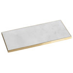 Zodax - Mannara 15" Long Marble Vanity Tray - Arrange your beauty essentials into a stunning display of products by bringing home this marble vanity tray. This tray features brushed polished marble finish with a painted gold edge for a charmingly modern look that is sure to add a dash of sophistication to your dressing space. What a pretty way to keep your jewelry and trinkets safe and show off the good stuff.