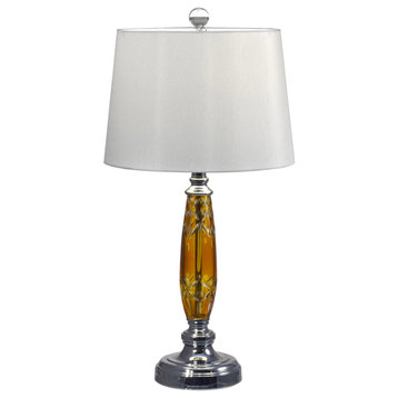 Evelyn 1 Light Table Lamp, Polished Chrome, 13"