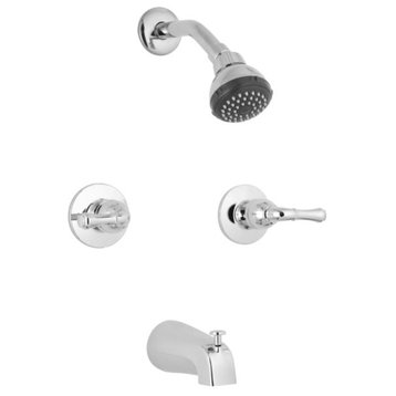 Banner Faucet 2 Lever Handle Washerless Tub & Shower Faucet, Chrome