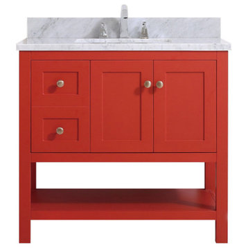 Josie 36" Single Bathroom Vanity Set, Red