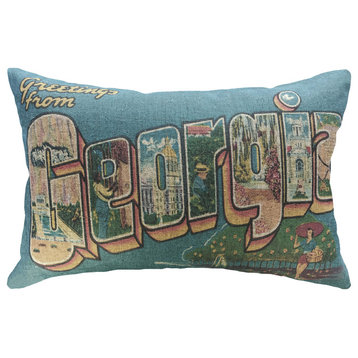 Greetings From Georgia Linen Pillow