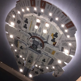 Mid-sized trendy home theater photo in Frankfurt