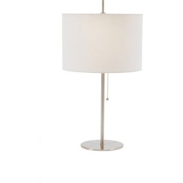 Metal Pull Chain Table Lamp - Brushed Steel