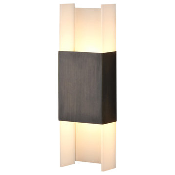 Ansa LED Wall Sconce, Oiled Bronze, Frosted
