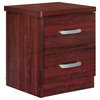 Better Home Products Cindy Faux Wood 2 Drawer Nightstand in Mahogany