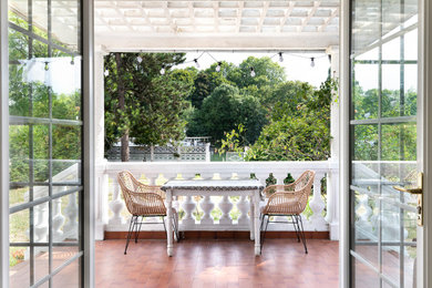 Inspiration pour une terrasse design.