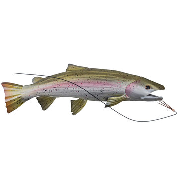 Country Rustic Home Decor 'Steelhead Trout' - Lodge Fish Art on Stainless Steel