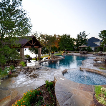 Bridgeport Freeform Infinity Pool and Cabana