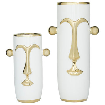 Modern White Ceramic Vase Set 561869