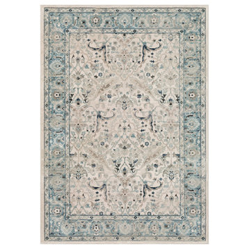 Margaery Gray and Teal Area Rug 7'10"x9'10"