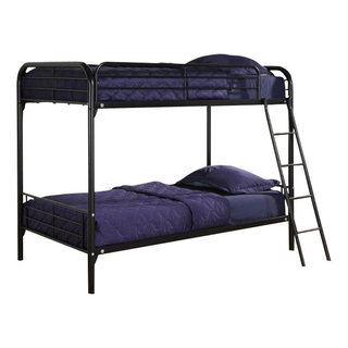 DHP Metal Twin over Twin Bunk Bed in Black, Twin Over Twin ...