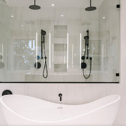 Elegant Shower and Bath Design by a Seattle Interior Designer - Showerhead Parts