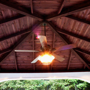 Pavilion and Outdoor Fireplace Retreat with Outdoor Shower