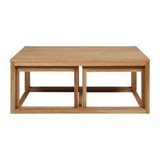Carnus Coffee Table Set, Oak Veneer