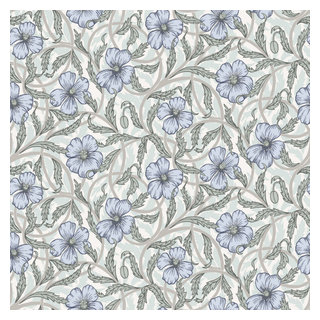 Brewster Gabriela Blue Floral Paper Strippable Roll (Covers 56.4