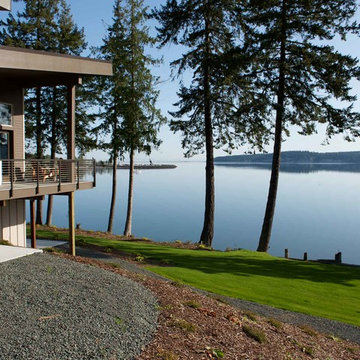 Contemporary Waterfront on Sloped Lot