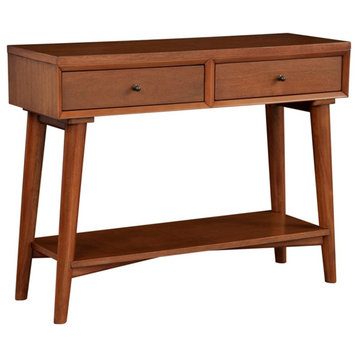 Bowery Hill Farmhouse Wood Console Table with 2 Drawers in Acorn (Brown)