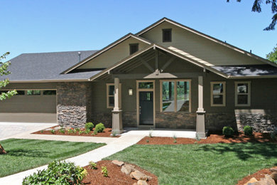 Inspiration for a large two-story exterior home remodel in Other