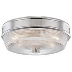 Hudson Valley Lighting - Lacey 2-Light Flush Mount, Polished Nickel - Lacey's intensely textural diffuser lends it an industrial touch. A thick finial matching the band of metal that houses the body and adjoins the ceiling ties the piece together.