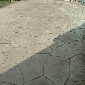 Bristow Stamped concrete patio with stairs