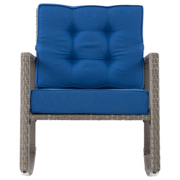 Parksville Patio Rocking Chair, Blended Gray/Oxford Blue