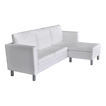 vidaXL Sectional Sofa 3-Seater Artificial Leather White Home Couch Seating