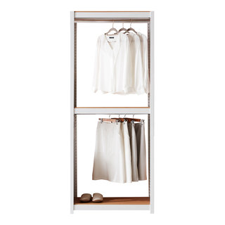 Kepsuul 2-Tier Customizable Modular Shelving and Storage Clothing Rack ...
