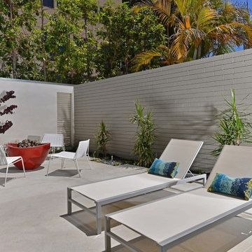 Modern Patio with Custom Fire Bowl