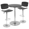 Winsome Wood Spectrum 3 Piece Round Pub Table Set w/ 2 Airlift Stools