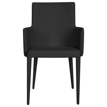 Amber Arm Chair, Black PU Leather