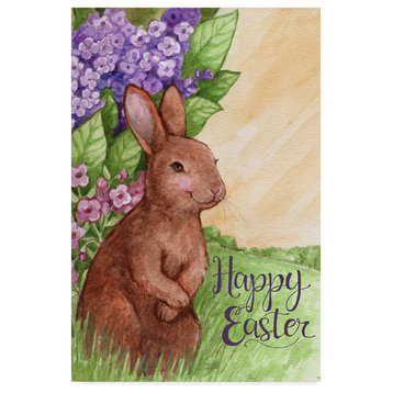Melinda Hipsher 'Happy Easter Bunny In Lilacs' Canvas Art, 32"x22"