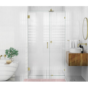 78"x47.5" Frameless Shower Door Wall Hinge, Satin Brass