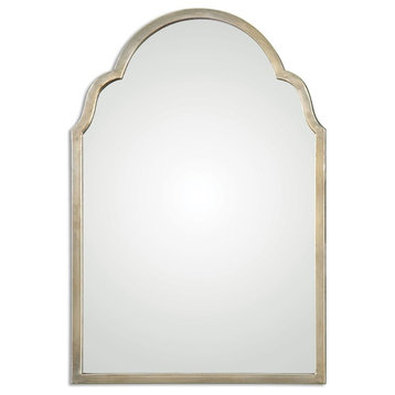 Silver Shaped Arch Wall Vanity Mirror