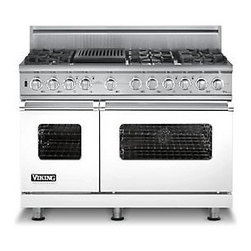 Viking 48" Pro-style Dual-fuel Range, White Liquid Propane | VDSC5486QWHLP - Gas Ranges And Electric Ranges