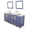 Vanity Art Vanity Set With Vessel Sink, Blue, 72", Standard Mirror