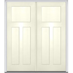 Plastpro - 3 Panel Shaker Fiberglass Double Door 66"x81.75" LH In-Swing - Our Craftsman Shaker Collection provides a refreshing take on a timeless classic which adds substantial curb appeal to your home. This fiberglass smooth entry door unit comes painted Alabaster. Paired with a 4-9/16" wide primed composite frame, 2-1/8" double bore prep (locks sold separately), brickmould applied, and a composite adjustable sill.