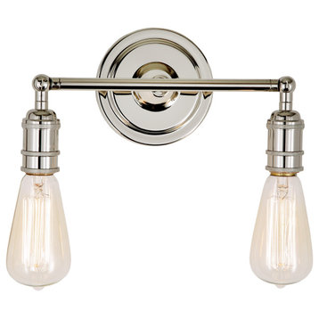 Soho 2 Light Swivel Wall Light, Polished Nickel