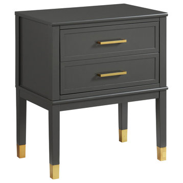 Bruno Night Stand, Dark Charcoal WithPower Port