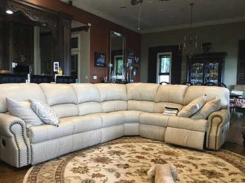 Room Around New Off White Leather Sectional, Off White Leather Sectional With Chaise