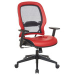 Office Star - Dark Air Grid Back Managers Office Chair with Dillon Lipstick  Red Fabric Seat - Dark Air Grid Back Managers Office Chair with Dillon Lipstick  Red Fabric Seat