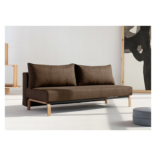 Sly Sleek Dark Khaki Sofa Bed / Lacquered Oak Legs by Innovation USA - $1650.00 - - New York - by NYC Bed | Houzz IE