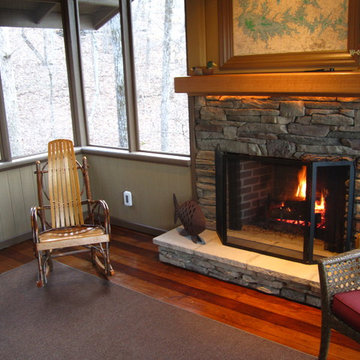 Screen porch with Fireplace