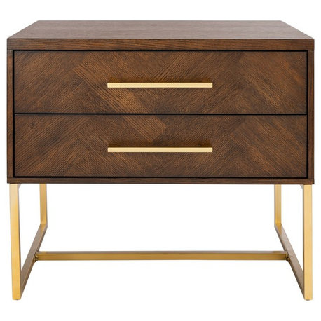 Estelle Nightstand Walnut Safavieh