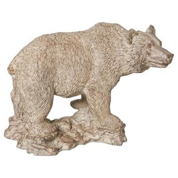 Sculpture MOUNTAIN Lodge Imposing Grizzly Bear On the Move Resin