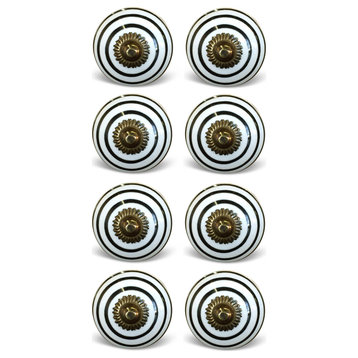 1.5" X 1.5" X 1.5" Hues Of Bronze White And Black  Knobs 8 Pack
