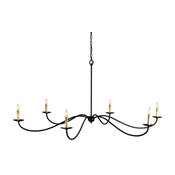 Rustic Saxon Chandelier 6-Light, Zanzibar Black